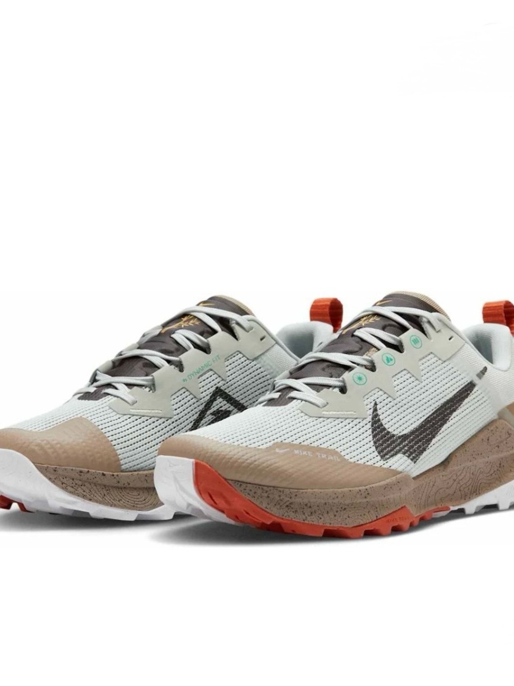 Nike Wildhorse Running Shoe - Light Silver & Khaki with Coral Accents